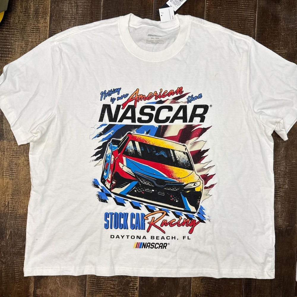 NASCAR Mens White Daytona Beach Graphic Tee T-shirt